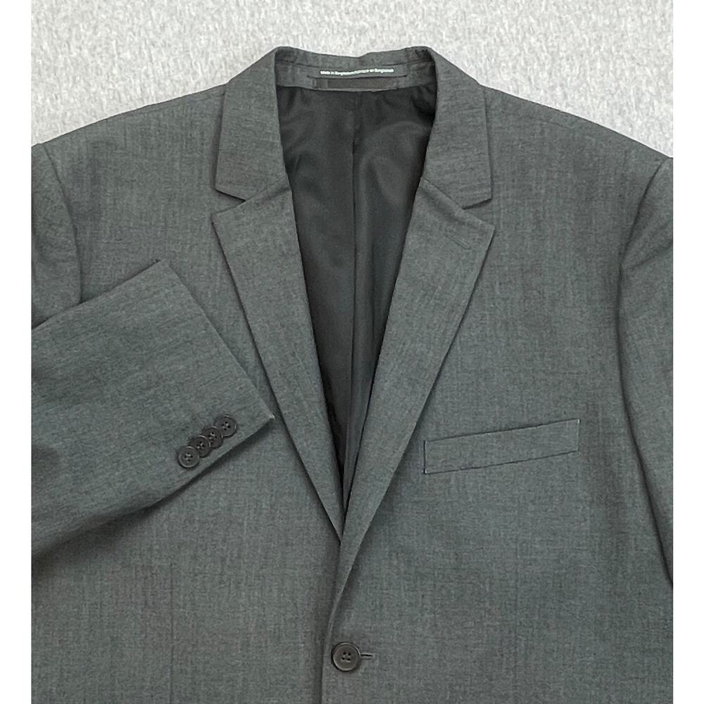 H&M Blazer Mens 44R Gray Slim Fit Notch Lapel 2-Button Lined Jacket